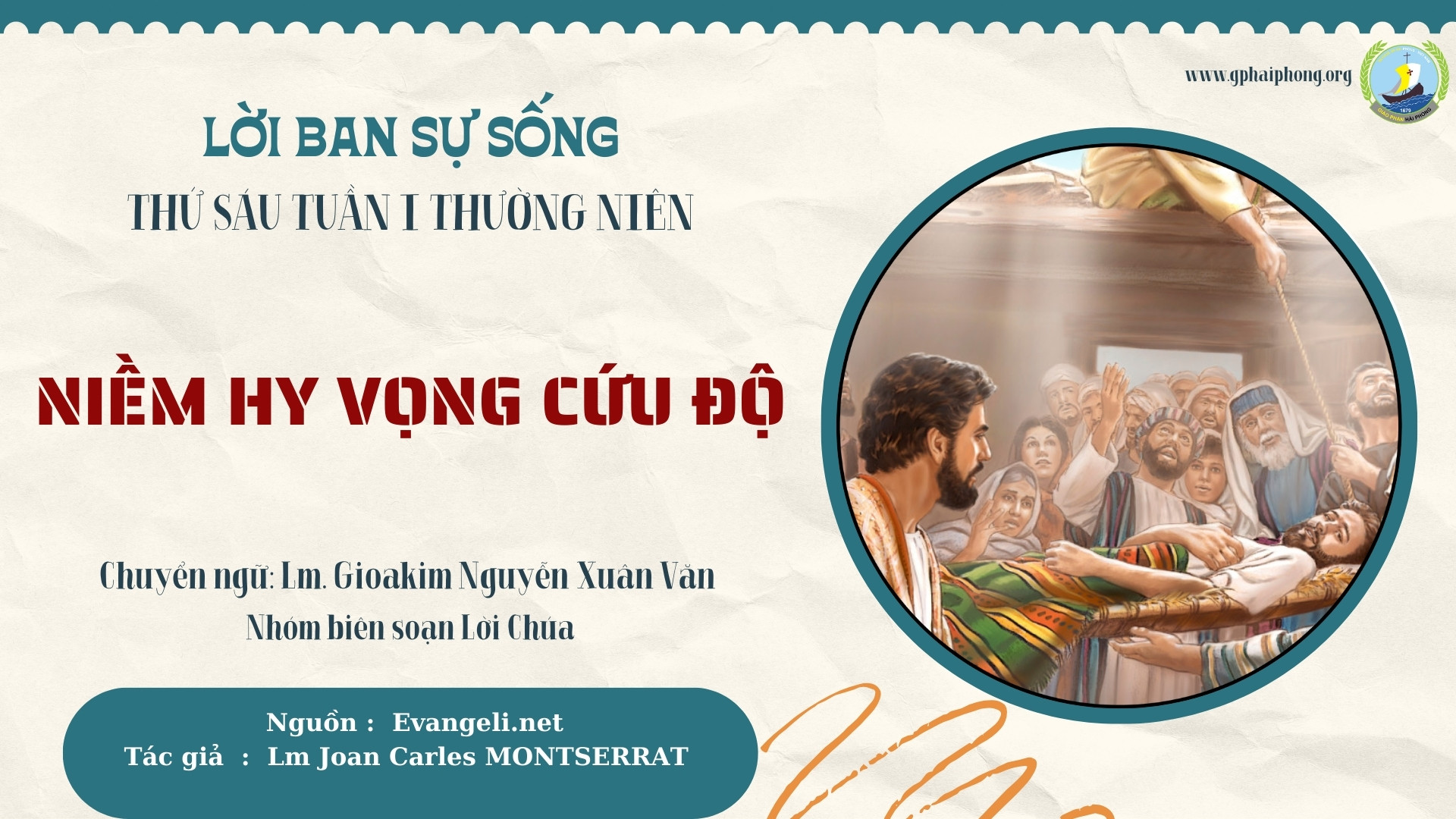 Lời ban Sự sống: Niềm hy vọng cứu độ_Thứ Sáu Tuần I mùa Thường niên